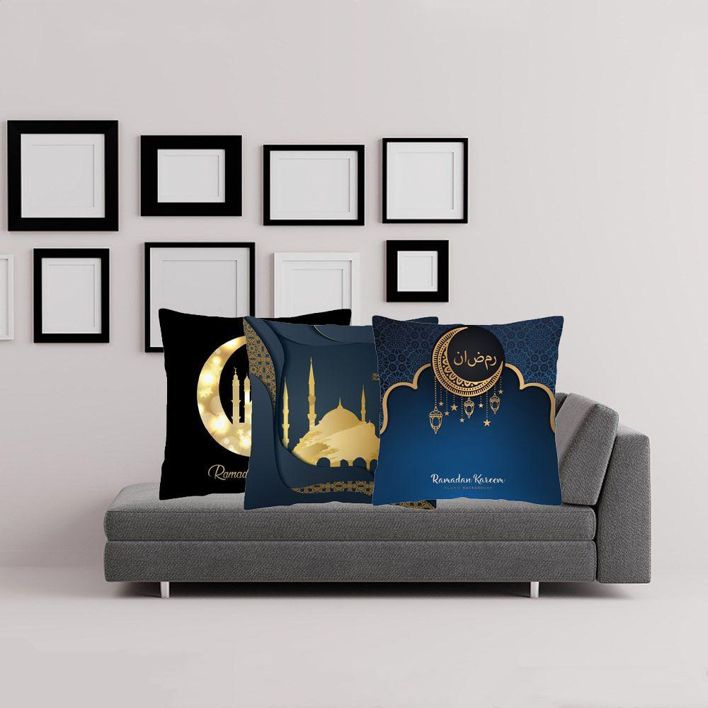 YNATURAL Vỏ Gối 18x18 inch In Họa Tiết Hồi Giáo Trang Trí Nhà Cửa / Xe Hơi