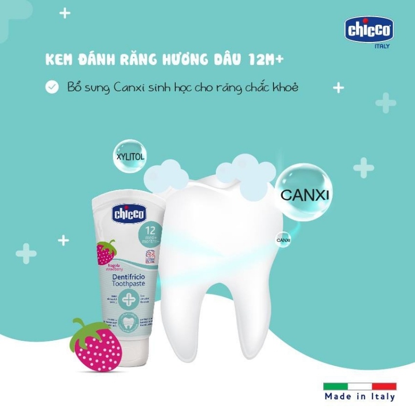 Kem đánh răng nuốt được Chicco cho bé hàng chính hãng