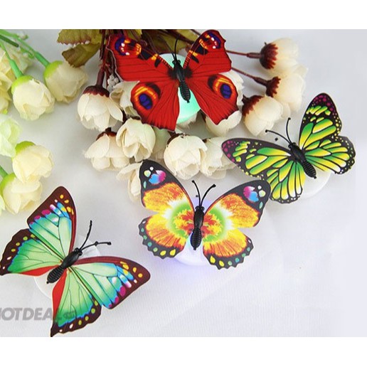 Đèn Led 7 Màu Trang Trí Dán Tường Hình Bướm - Siêu Xinh ⚡ Siêu Đẹp ⚡ / Mã B229_Đèn bướm