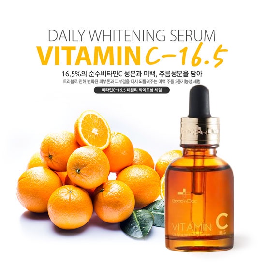 [ HÀNG CÔNG TY ] Serum Vitamin C Mờ Thâm Nám Trắng Da Goodndoc Vitamin C 16.5 Daily Whitening Serum 30ml