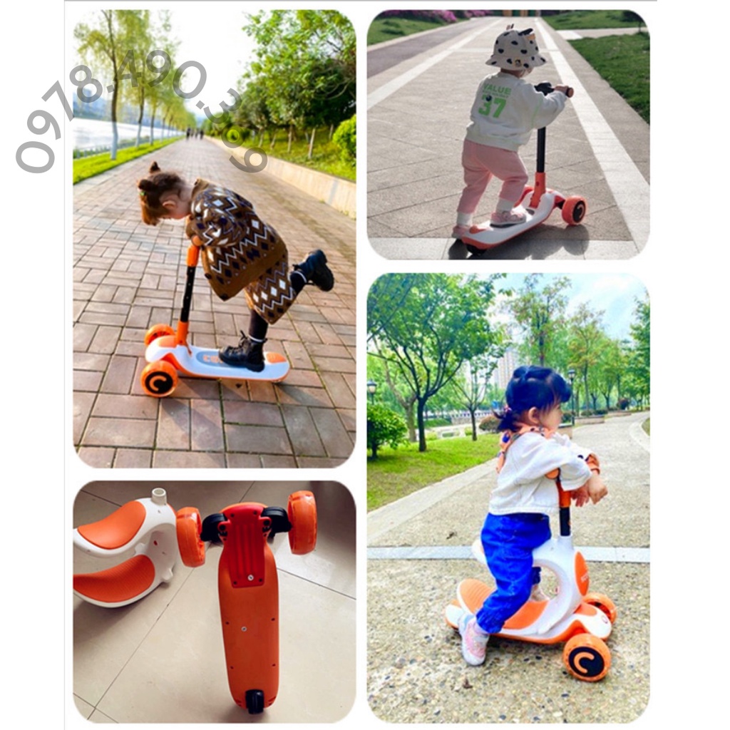 CHÍNH HÃNG] Xe Trượt Scooter Cao Cấp, Xe Chọi Chân Cho Bé 3 In 1 - Giúp Bé Vận Động Thoả Thích Mỗi Ngày 🌺FREESHIP🌺