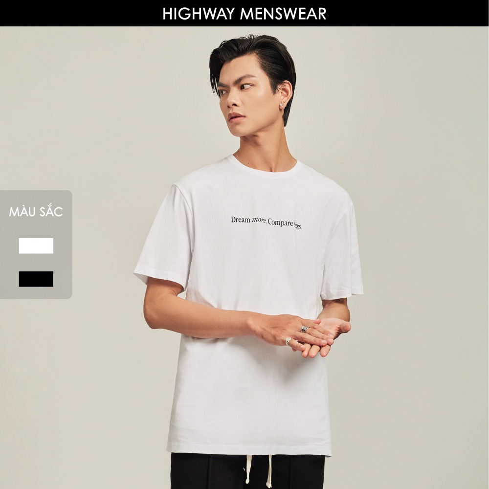 Áo phông nam Cotton USA Highway (Menswear) Dream More Trắng