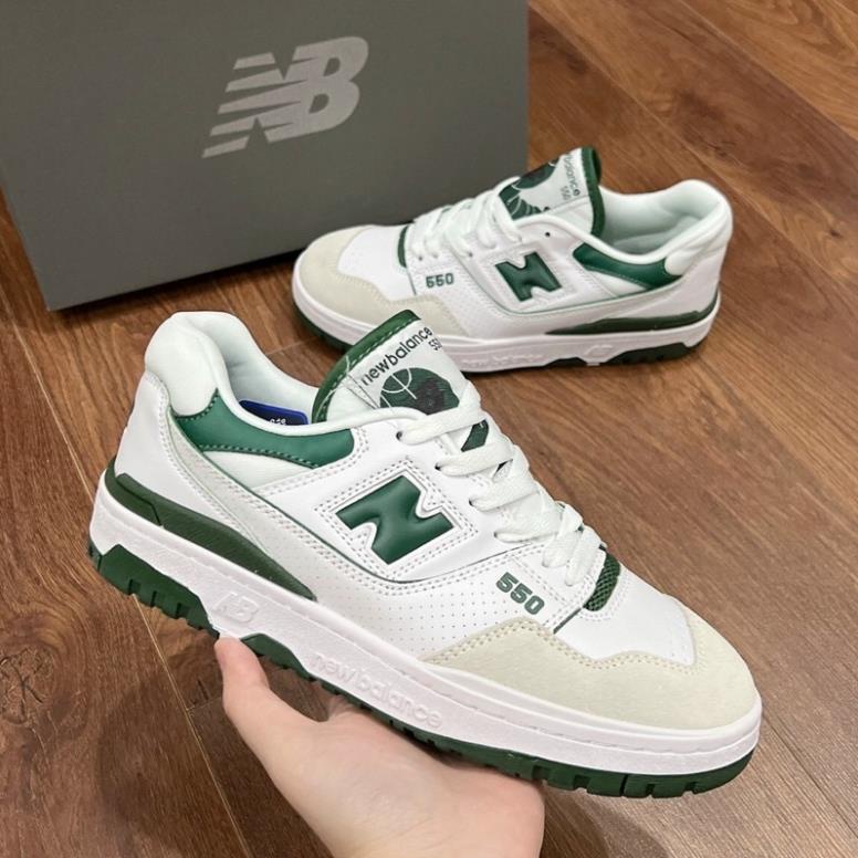 Giày Sneaker NB 550 White Green Trắng Xanh-Ảnh Thật