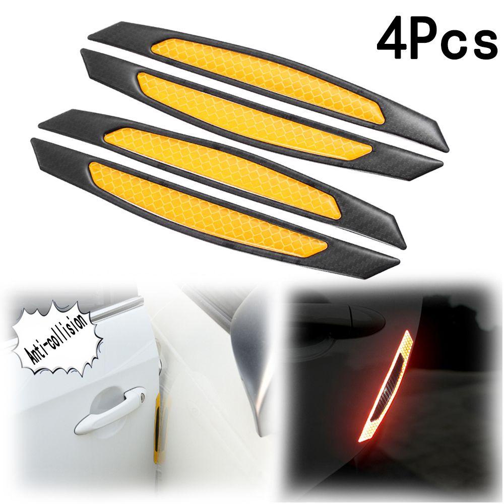 4 Miếng Decal Dán Cửa Xe Hơi Phản Quang 2 * 17cm