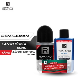 Lăn khử mùi Romano Gentlement 50ml tặng  gội 60g
