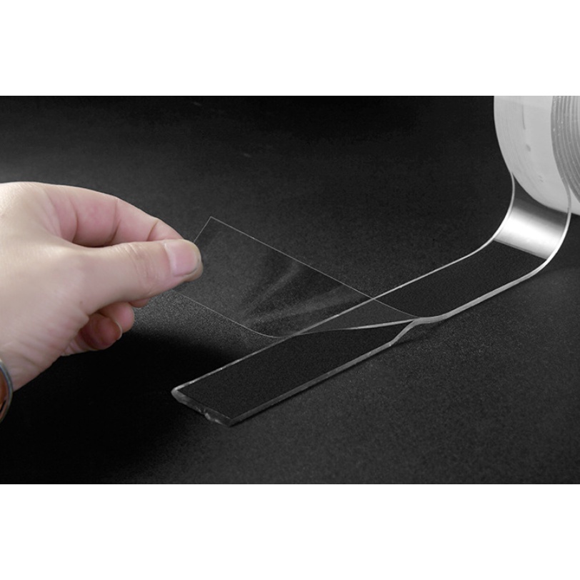 Keo dán hai mặt nano mạnh mẽ trong suốt đa chức năng Băng keo siêu dính 2 mặt cường lực chất liệu silicon Nano