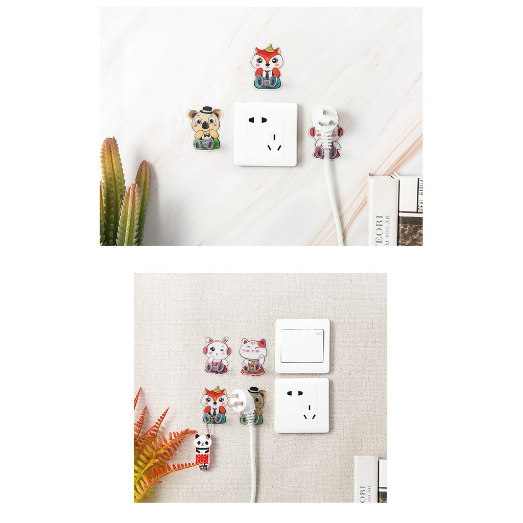 Móc Dán Chịu Lực Treo Đồ Hình Thú, Móc treo phích cắm điện dính tường siêu chắc