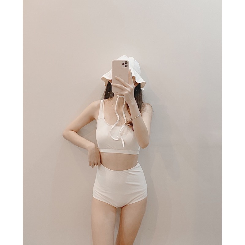 Bikini 2 mảnh cạp cao kèm mũ