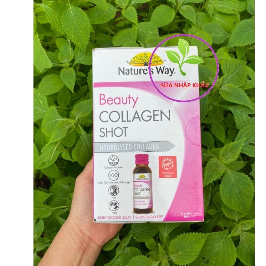 Nước Collagen Nature’s Way Beauty Collagen Shot hộp 10 chai 50ml Nhập Khẩu Úc Date Xa