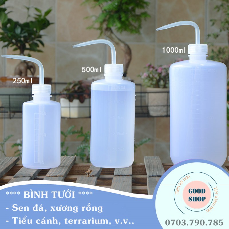 Bình [Loại 250ml - 500ml & 1000ml] tưới cây sen đá, xương rồng, tiểu cảnh