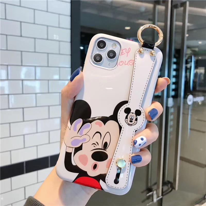 Ốp Điện Thoại Hình Mickey Minnie Có Dây Đeo Cho iPhone 14 13 12 Pro max i12 i13 i11 14pro