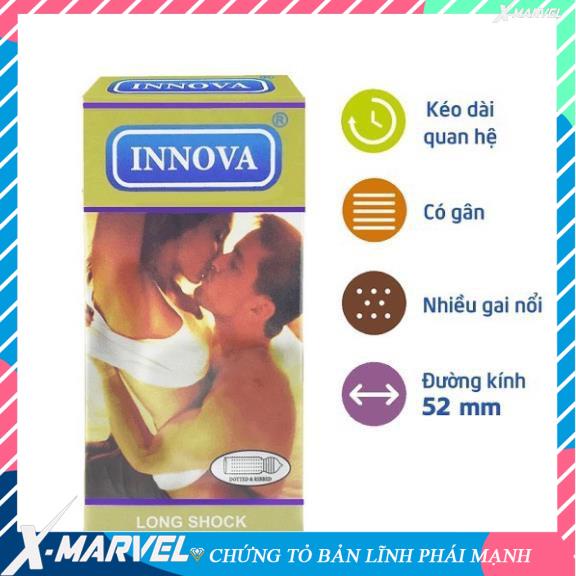 Bao Cao Su Chống Xuất Tinh Sớm Gân Gai INNOVA Vàng (Hộp 12 chiếc) /áo mưa XMARVEL