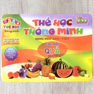 Thẻ học thông minh bibo song ngữ Anh - Việt chủ đề : Các loại quả