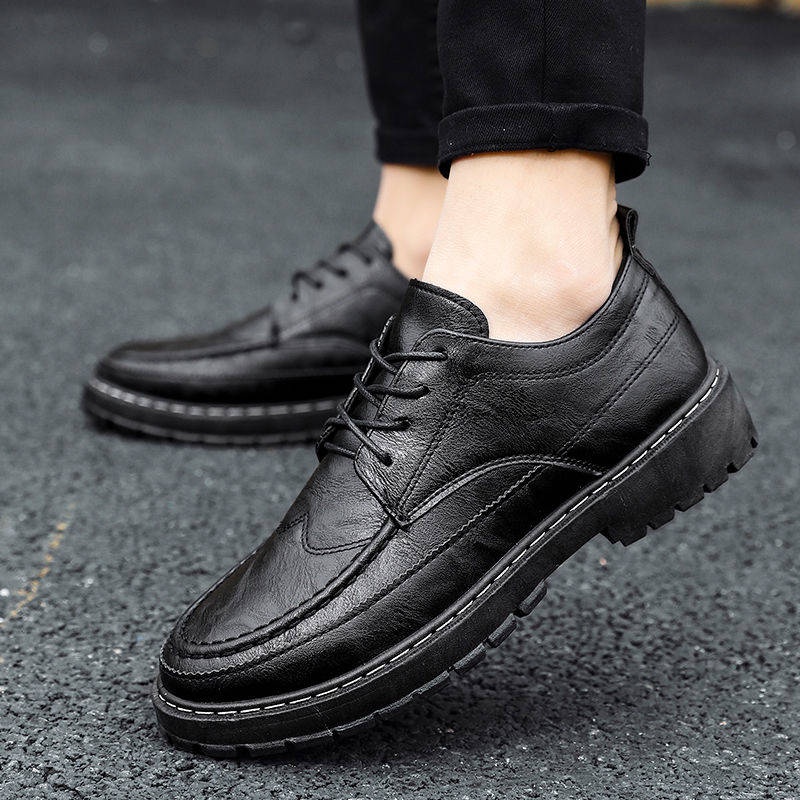 Giày da màu đen không thấm nước chống trượt và chống mùi phong cách công sở kiểu Hàn Quốc thường ngày cho nam đầu bếp