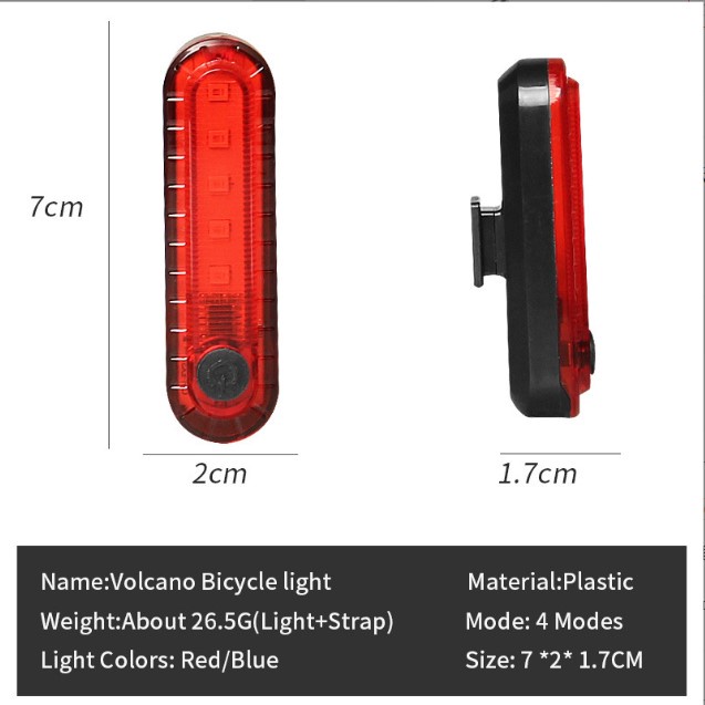 Đèn Hậu Xe Đạp Dải LED Chớp Chạy Đẹp Mắt Volcano Bicycle Light