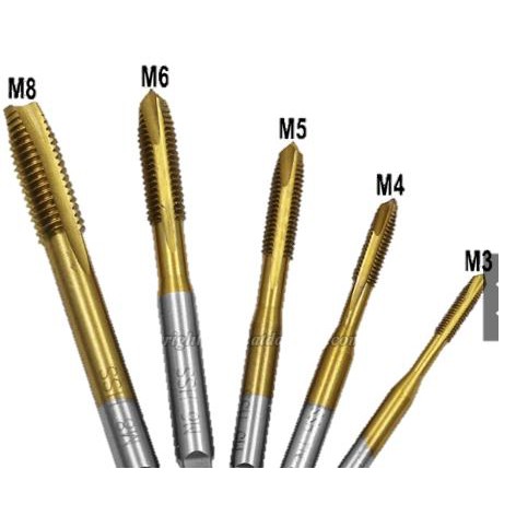 MŨI TARO THẲNG VÀ XOẮN HP M2.5-M10 PHỦ TITAN