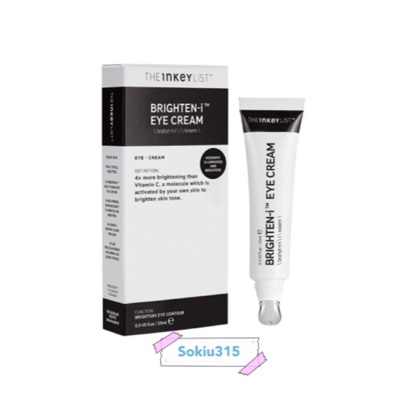 [BILL US] Kem Dưỡng Mắt The INKEY List Brighten-i Eye Cream 15ml