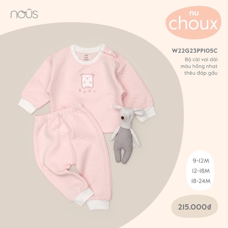NOUS Bộ quần áo dài tay thương hiệu Nous cho bé