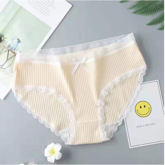 Combo 5 quần lót nữ tăm tre kháng khuẩn cotton cao cấp cạp lưới viền ren phối nơ xinh.