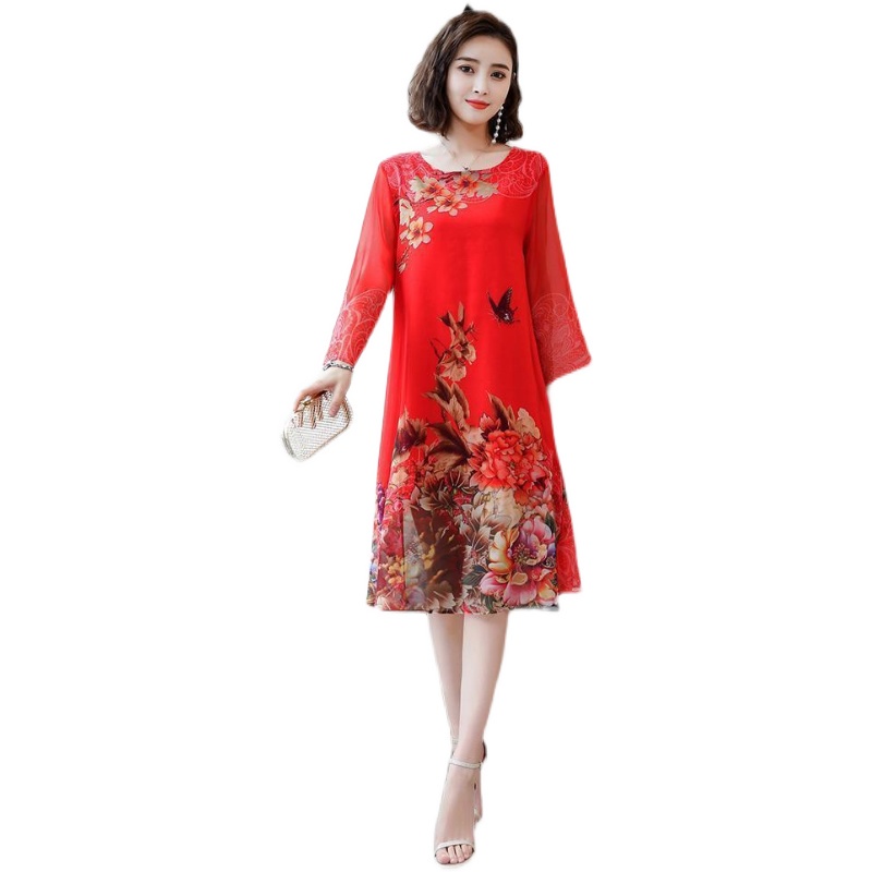 Đầm Hoa Giả Lụa Lạnh Dáng Rộng Thời Trang Nữ Cao Cấp 180