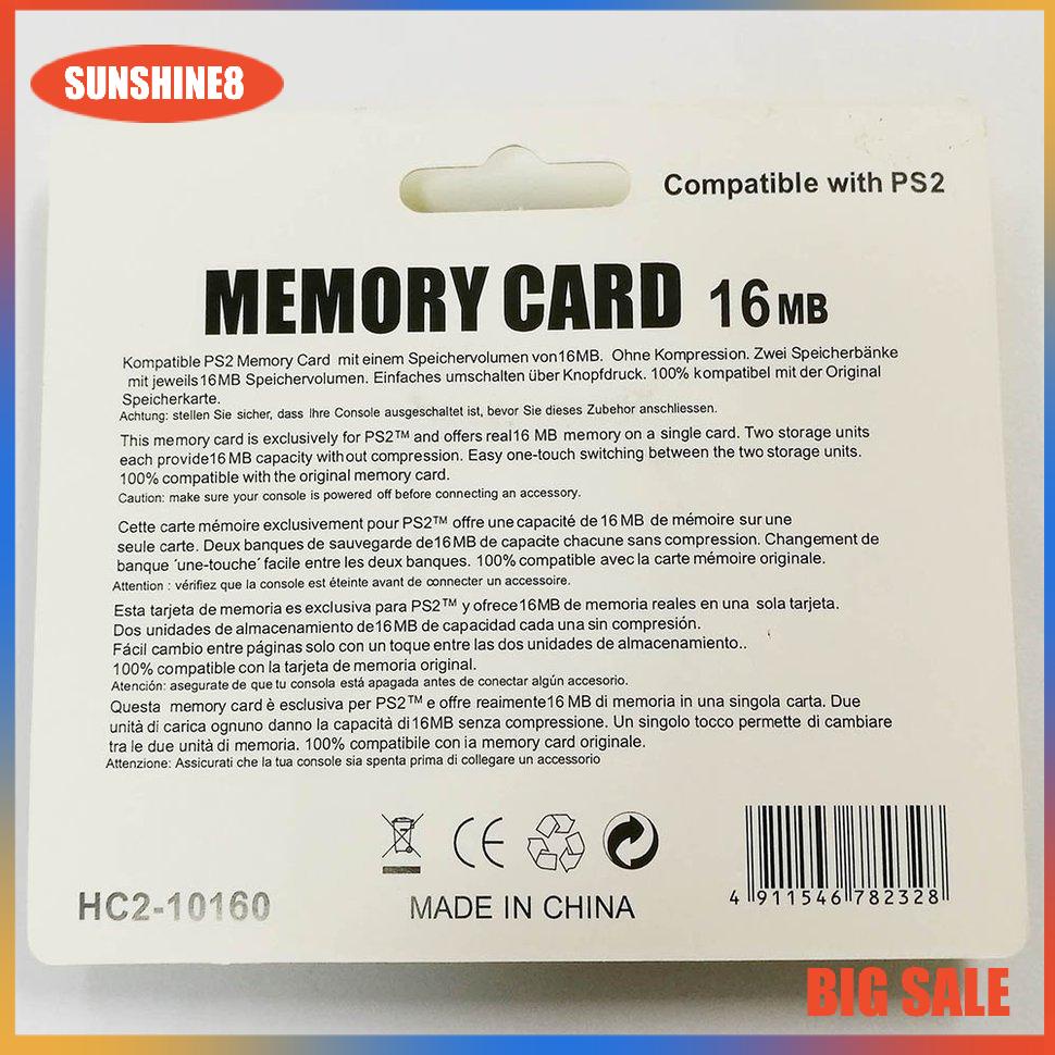【SUN】High Quality Memory Card With Sufficient Capacity Storage Card For PS2