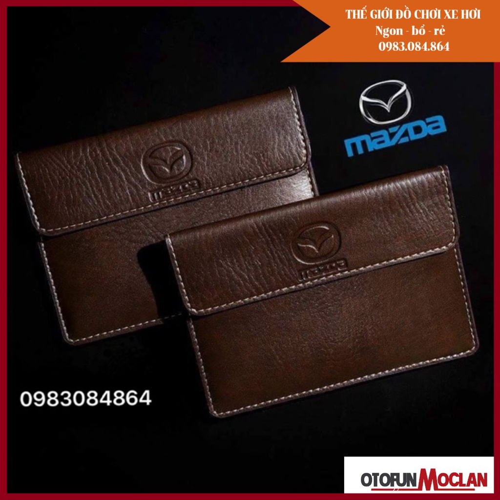 Ví da đựng giấy tờ xe logo mazda