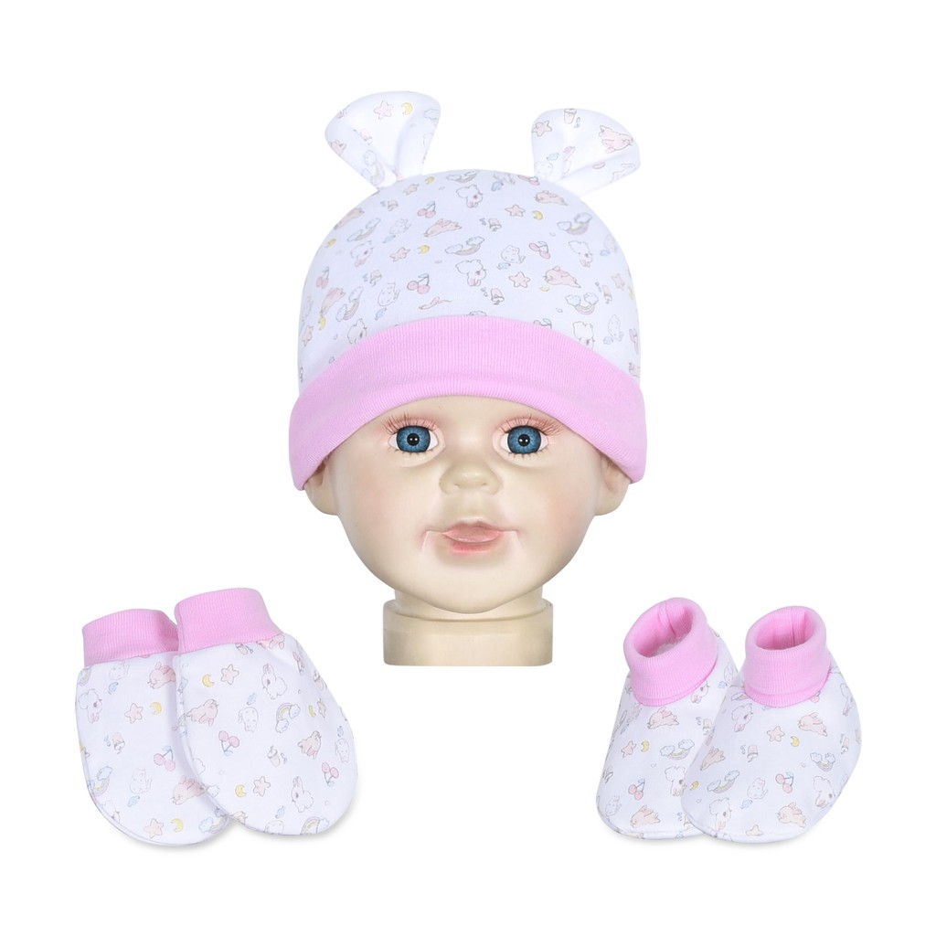 Bộ nón, tay, chân bông SS0103 - HELLO BB (bông ngẫu nhiên)