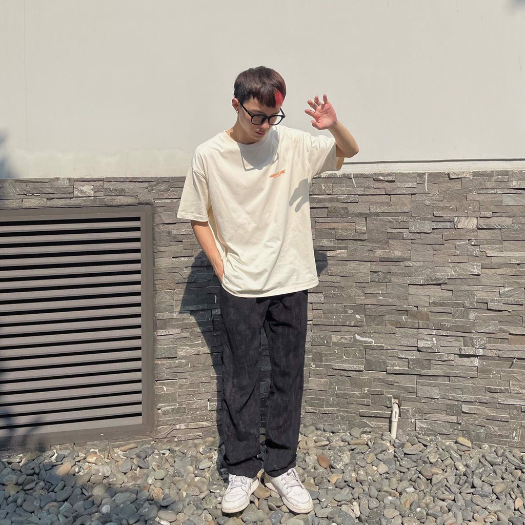 Áo Thun BASIC WASHED Tay Lỡ Unisex Nam/Nữ Kem Cổ Tròn - HIGHCLUB Brand Chính Hãng