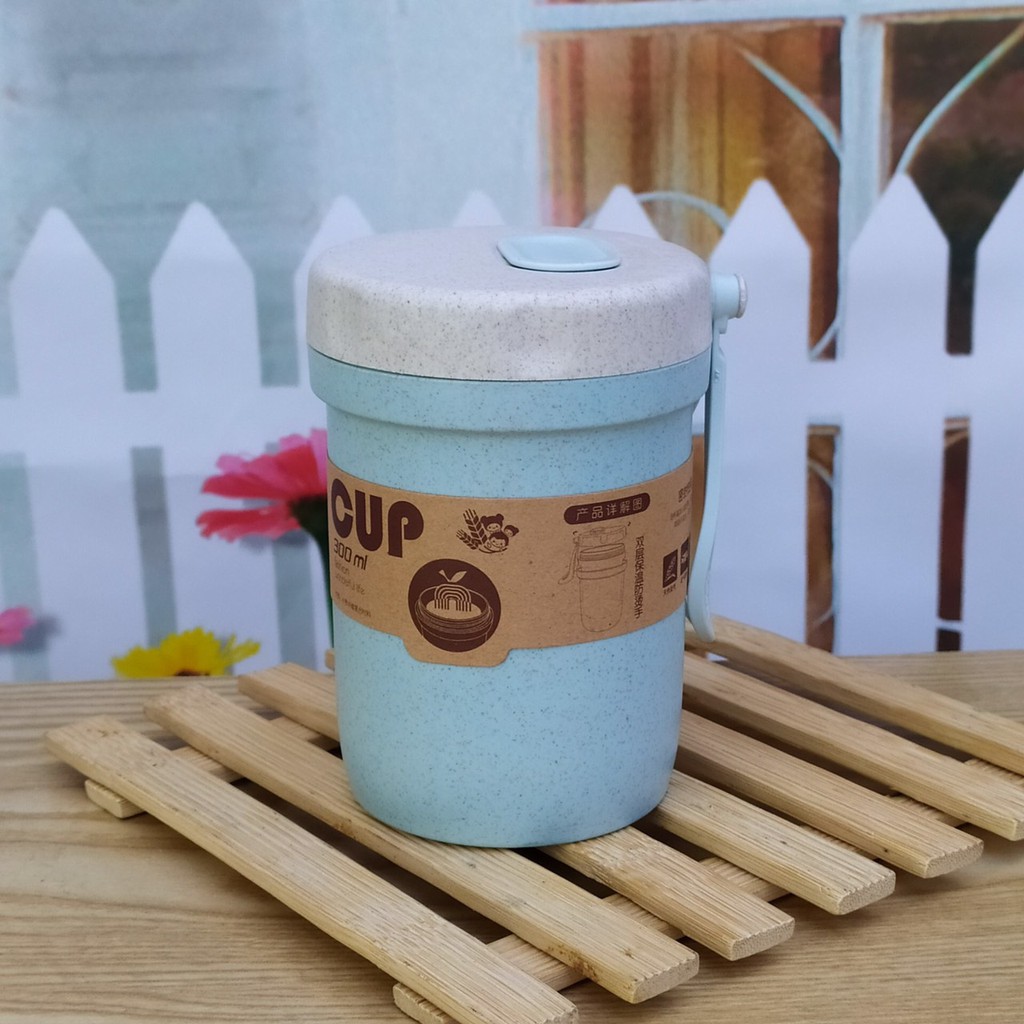 Cốc Lúa Mạch Đựng Súp, Canh Giữ Nhiệt Và Chống Tràn Kèm Muỗng Tiện Ích 300ml | BigBuy360 - bigbuy360.vn