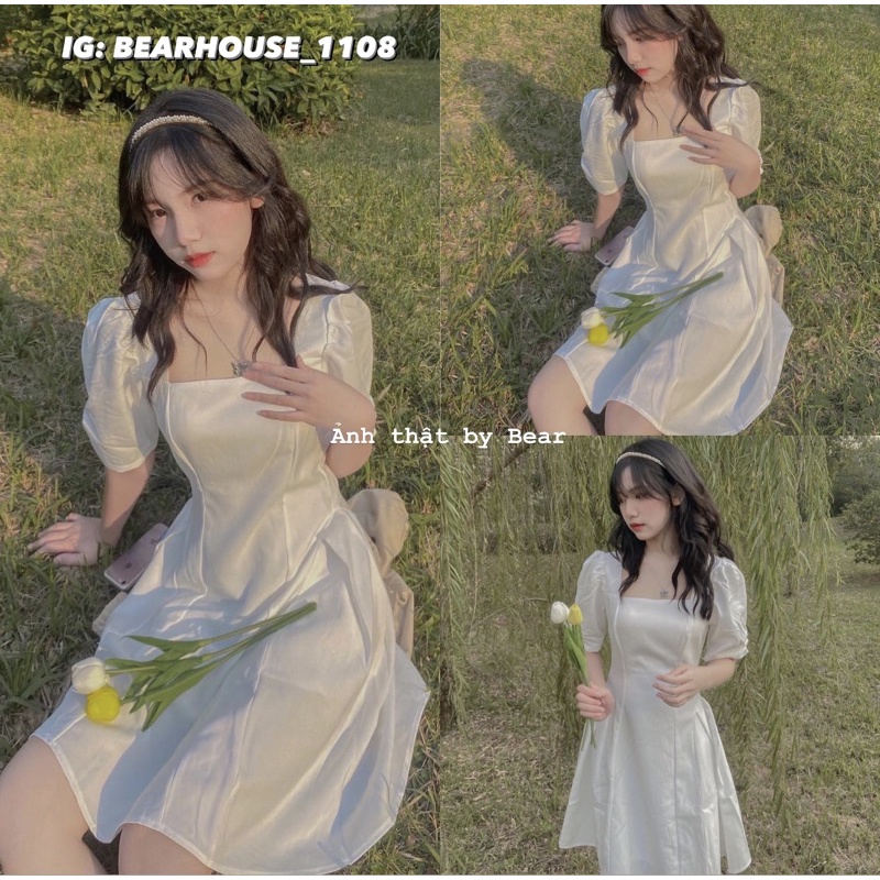 ] 🌷 VÁY TRẮNG LƯNG THẮT NƠ * ROSIE * 🌷 ĐẦM TRẮNG ROSIE