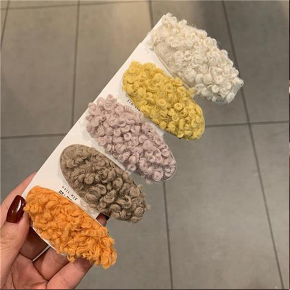 Kẹp tóc lông nhung đơn giản dễ thương phong cách hàn quốc cho nữ