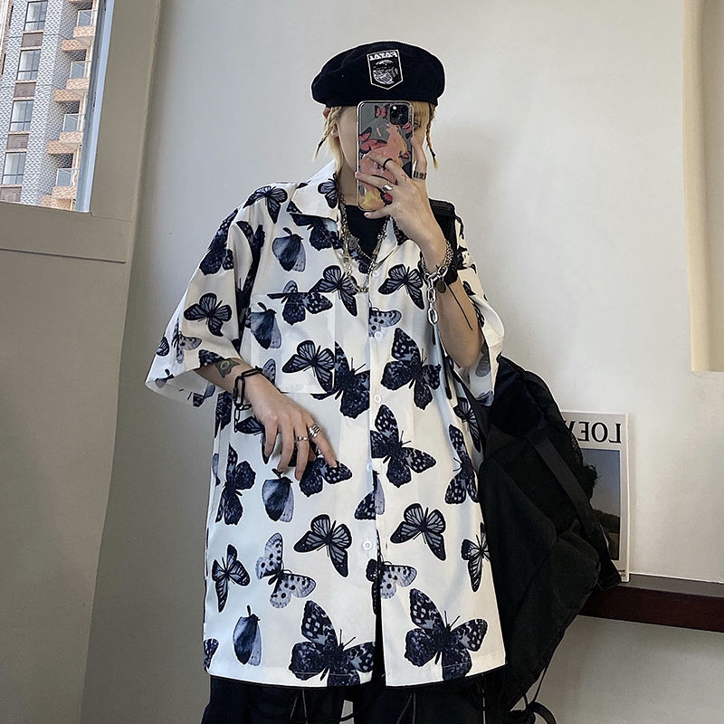 Áo Sơ Mi Tay Ngắn Dáng Rộng Phong Cách Thời Trang Hàn Quốc Cho Nam Giới 165826