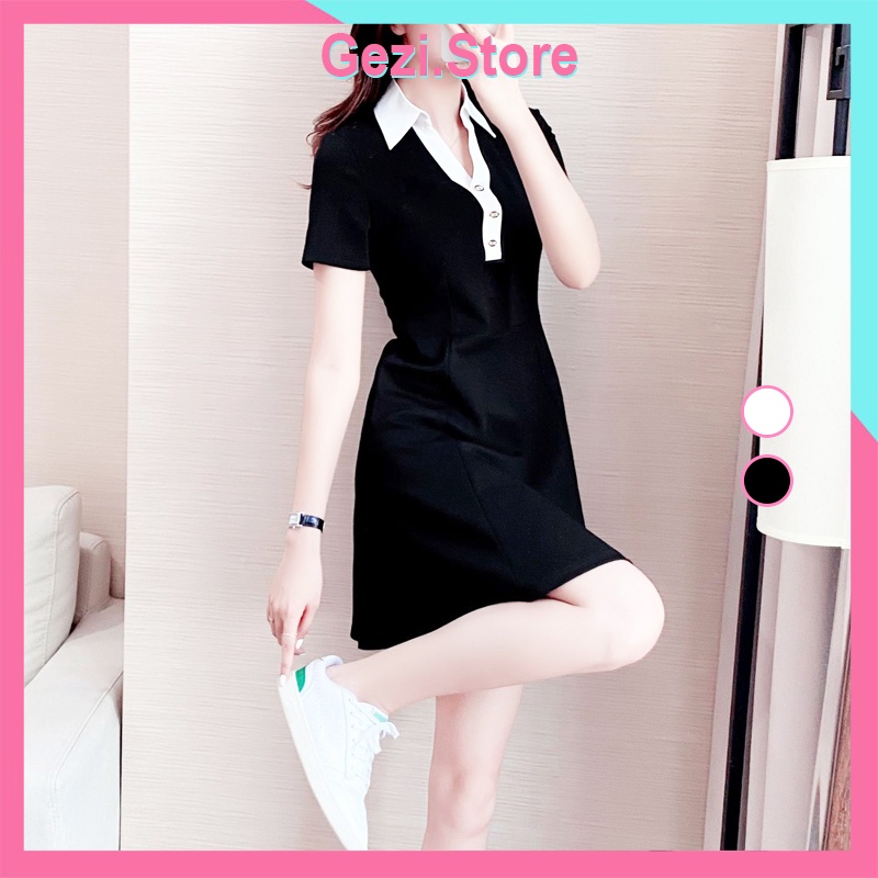 Váy Đầm Polo Tay Ngắn Madela Dáng Xèo Chữ A 100% Cotton Dày Dặn Cao Cấp, Đầm Polo Ngắn