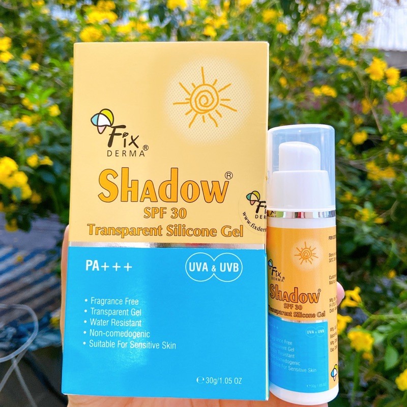 Kem chống nắng kiềm dầu: fixderma silicone matte cream spf 50+, fixderma shadow transparent silicone gel spf 30+