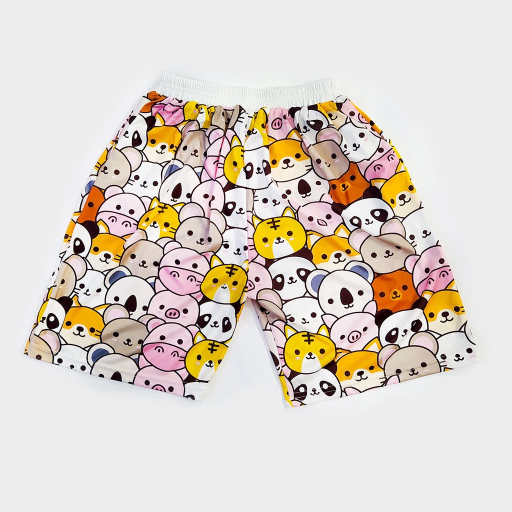 Quần đùi hoạt hình nhiều mẫu, quần short unisex phom rộng
