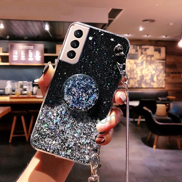 Ốp Điện Thoại In Họa Tiết Bầu Trời Sao Có Giá Đỡ Và Dây Đeo Cho samsung galaxy s21 fe 5g galaxy s21fe 5g
