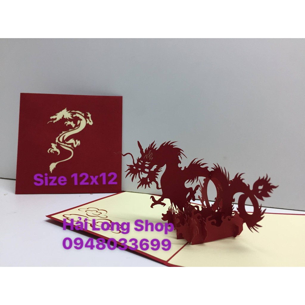 Rồng Soắn - Dragon - Thiệp 3D