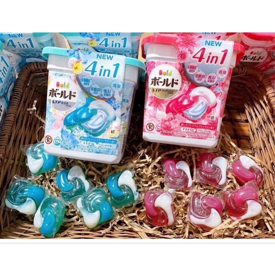 Hộp viên giặt xả 4in1 Nhật Gelball túi viên giặt P&G Bold Siêu Sạch Hộp 12 viên - Túi 36 Viên Nội Địa Nhật Bản siêu sạch