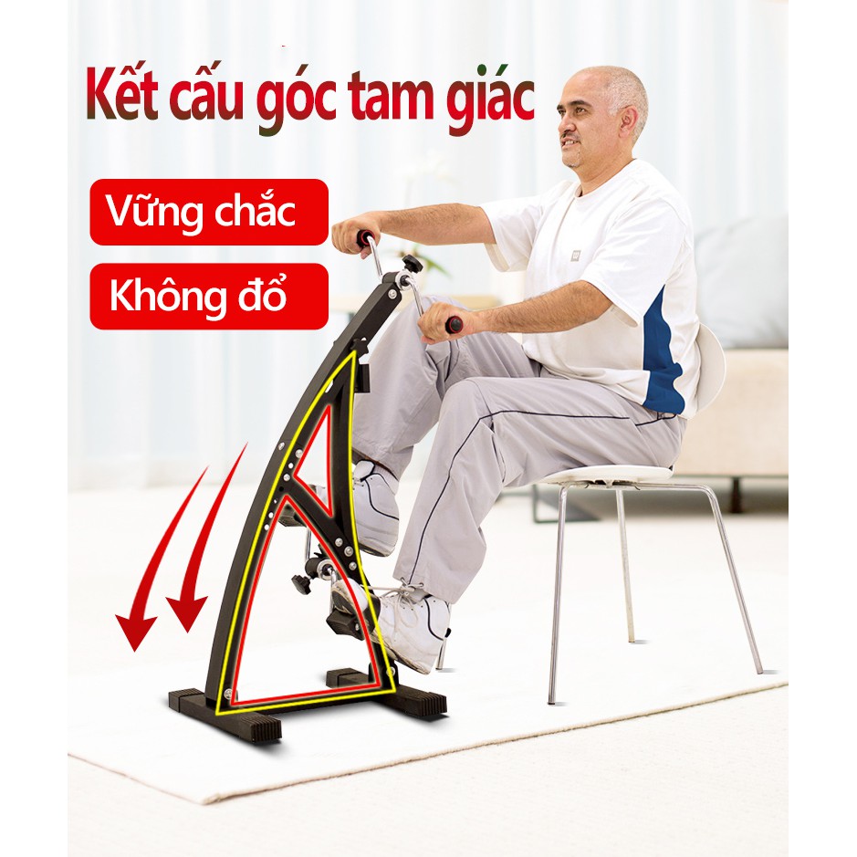 Xe đạp tập thể dục Air bike mini đa chức năng Exercise Bike độ calo dụng cụ tập phục hồi chức năng người già superbank90