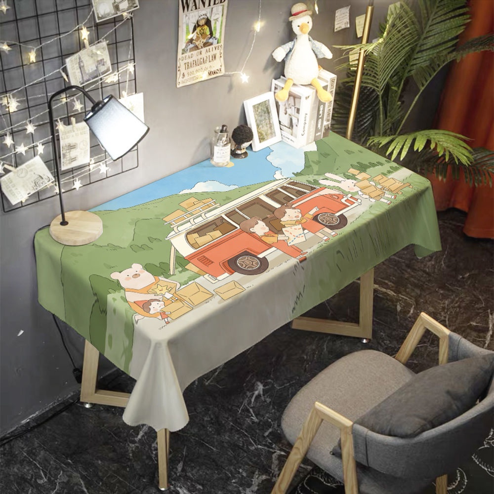 Khăn Trải Bàn Hình Chữ Nhật In Họa Tiết Hoạt Hình Dễ Thương Trang Trí Phòng Khách / Phòng Ngủ