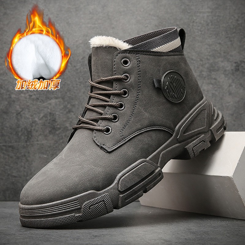 Giày Boot Martin Cổ Cao Chất Liệu Cotton Giữ Ấm Mùa Đông Phong Cách Anh Quốc Mới 2021 Cho Nam | BigBuy360 - bigbuy360.vn