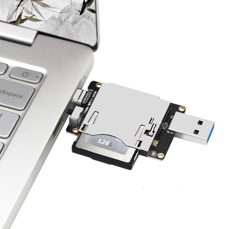 Đầu Đọc Thẻ Nhớ Loại A + C USB 3.1 10Gbps Bằng Nhôm Nhỏ Gọn Tiện Dụng Cho Android / Windows