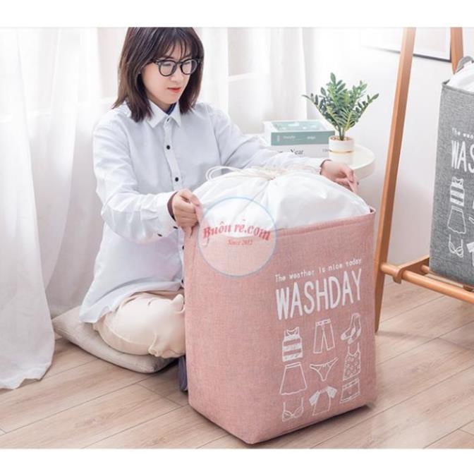 Túi Vải Washday Cỡ Lớn Đựng Chăn, Quần Áo Có Quai Xách, Khung Sắt - GDNC0357