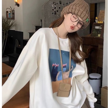 Áo hoodie nam nữ,Áo sweater nỉ nam nữ from rộng Unisex chất nỉ ngoại siêu dày dặn in hình VOI