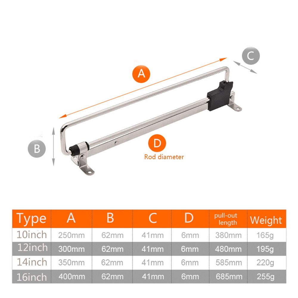 Thanh trượt treo quần áo thu gọn được đa năng gắn tủ quần áo