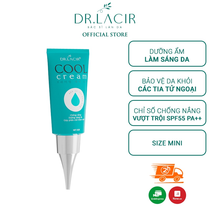 Kem dưỡng da chống nắng,cấp ẩm,làm trắng da ban ngày Mini Cool Cream DR.LACIR hộp 5g DR601