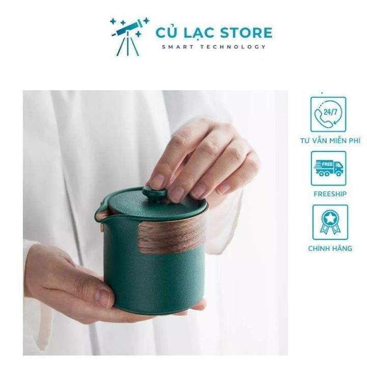 Bộ ấm trà di động, Bộ ly sứ Nhật Bản đơn giản 1 ấm 3 ly