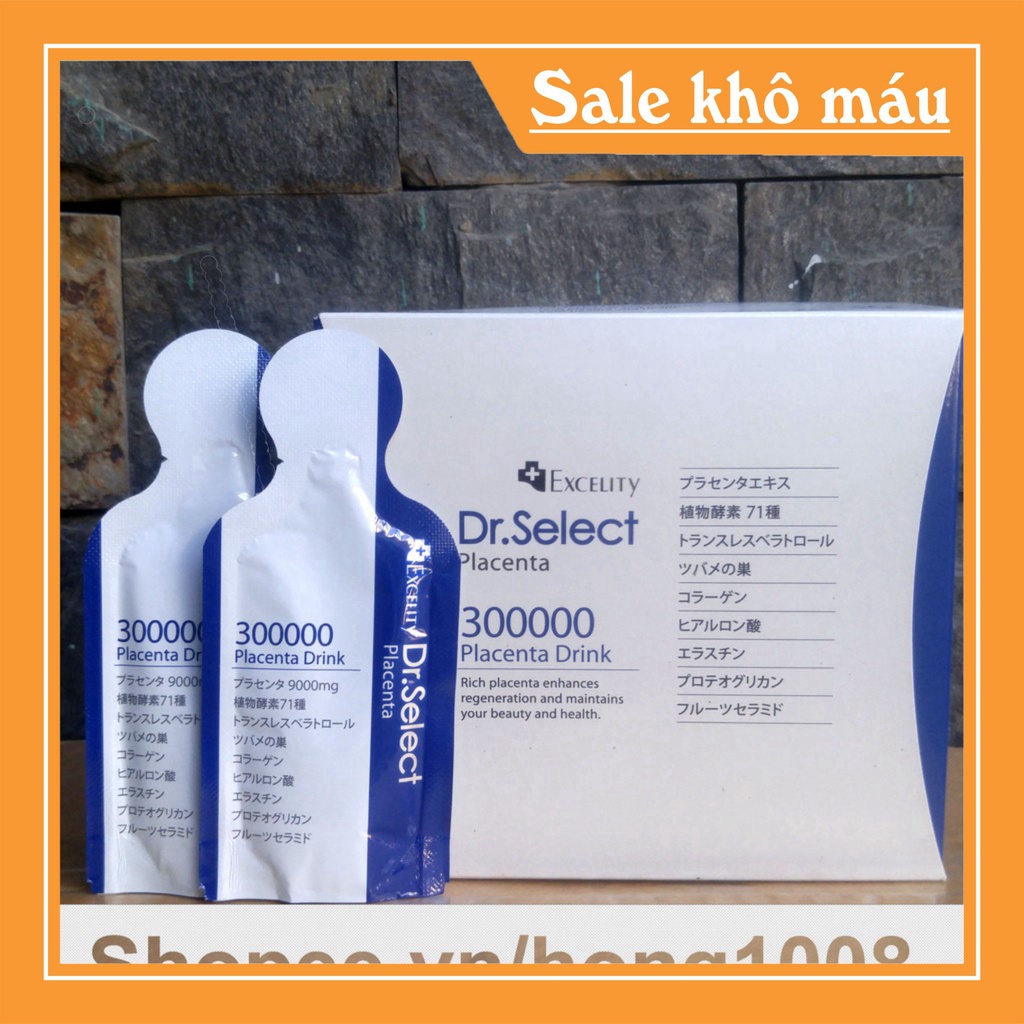 SALE KHÔ MÁU Nước uống Tinh Chất Nhau Thai Heo Dr. Select Placenta Drink 300000 hộp 30 gói SALE KHÔ MÁU