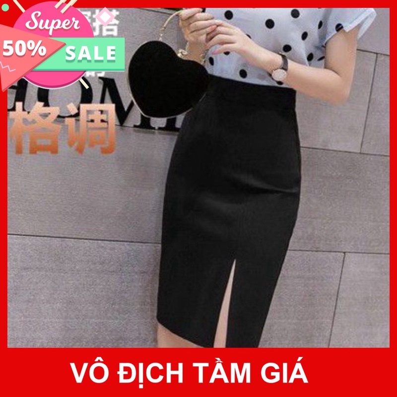 Chân Váy bút chì/chân váy công sở sẻ trước năm kiểu tùy chọn chất vải co dãn dáng ôm mềm mại dễ thương