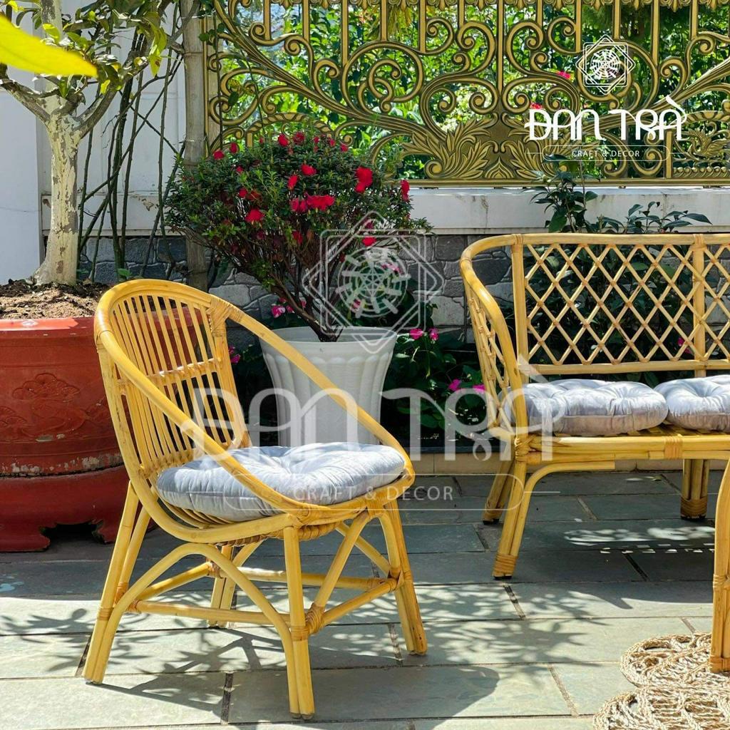 Ghế mây sò cao truyền thống, size to 70cmx60cmx84cm, ghế mây sò bầu cao cấp loại 1, nội thất mây tre Đan Trà